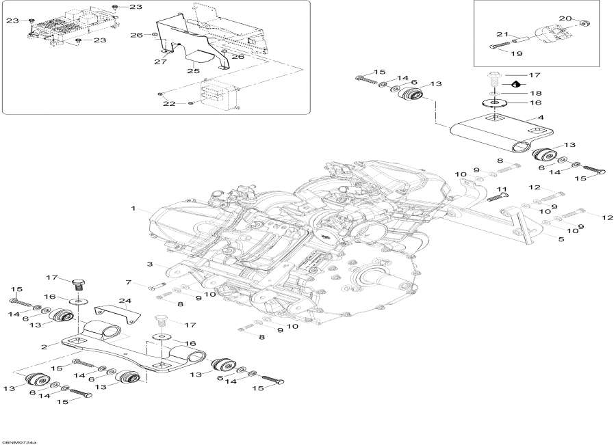 Snowmobiles lynx  - Engine And Engine Support