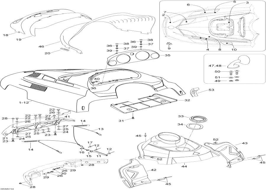 Snowmobiles Lynx  - Hood And Console / Hood  Console