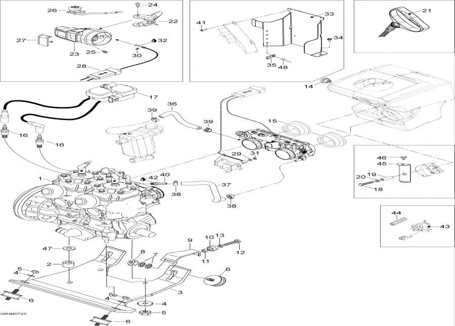Snow mobile lynx  - ��������� � ��������� S����port - Engine And Engine Support