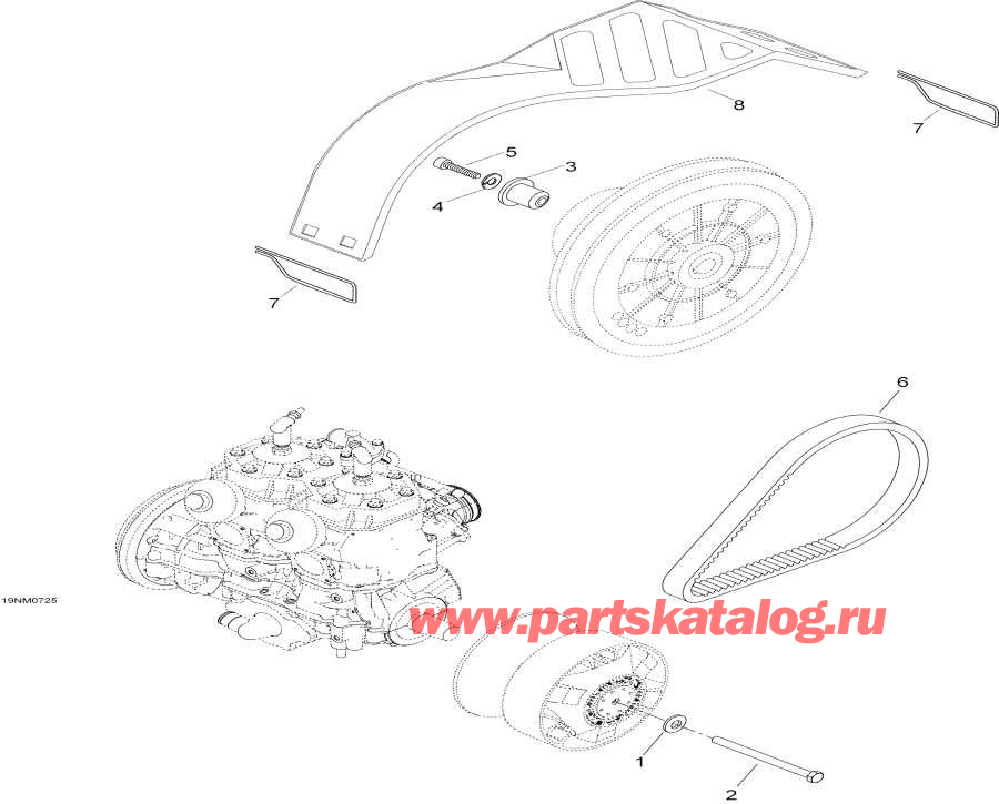 Snow mobile Lynx  -  System - Pulley System