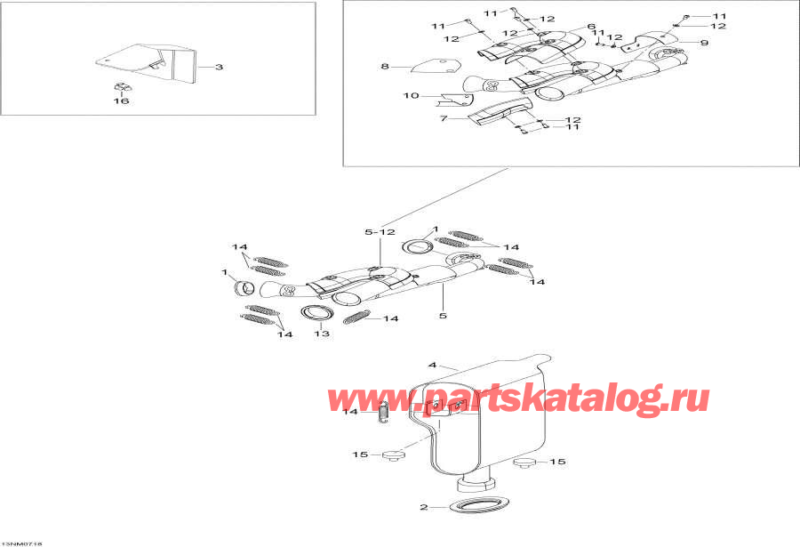 Snowmobile lynx  - Exhaust System /  