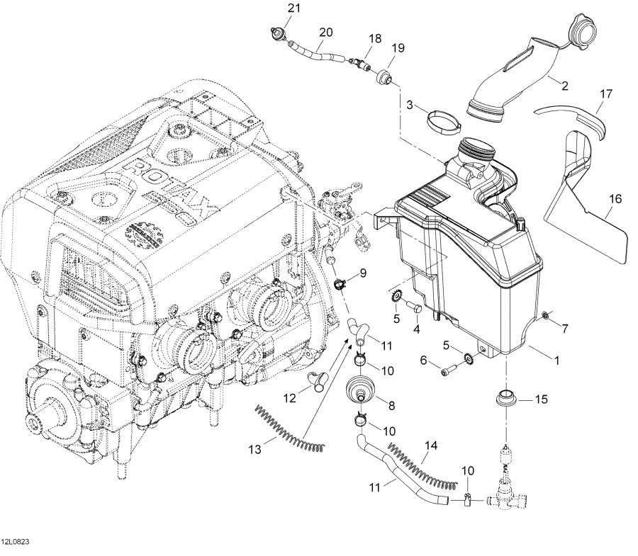Snow mobile lynx  - Oil Tank And Support