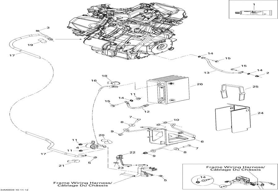 Snowmobiles Lynx  - Battery And Starter - Battery  