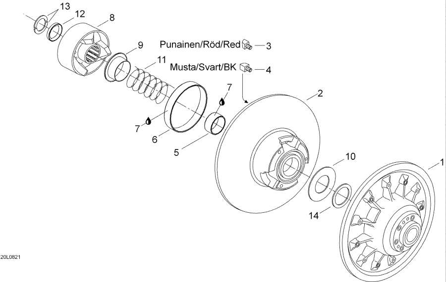 Snow mobile Lynx  - Driven Pulley