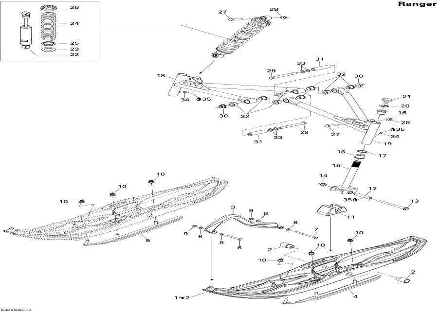 Snowmobiles   - Front Suspension And Ski Ranger