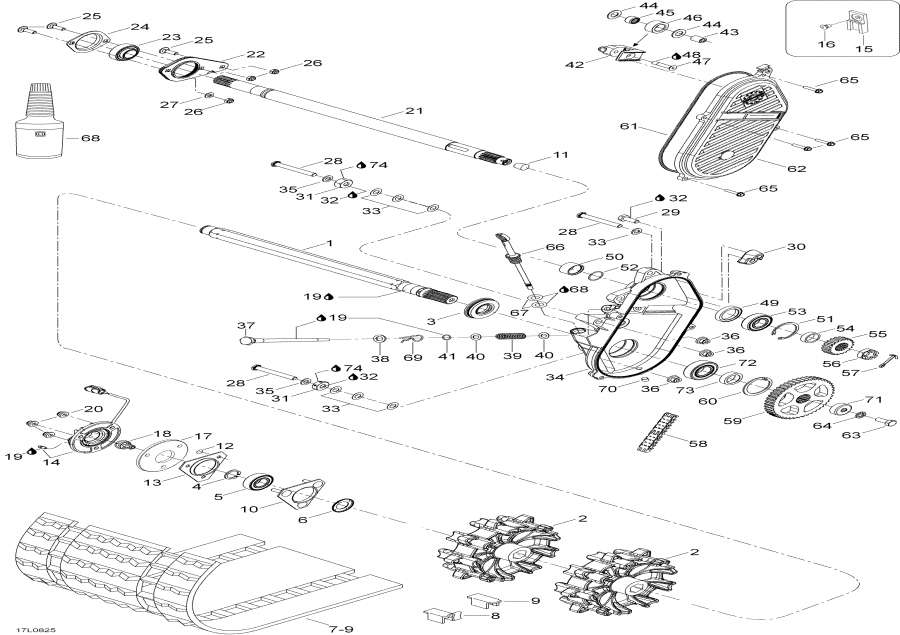 Snowmobile Lynx  - Drive Axle And Track