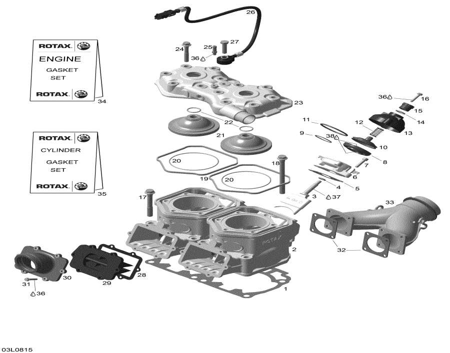 Snow mobile lynx  - Cylinder And Reed Valve -    