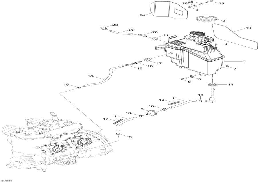 Snowmobile �����  - �������� ��� � S����port - Oil Tank And Support