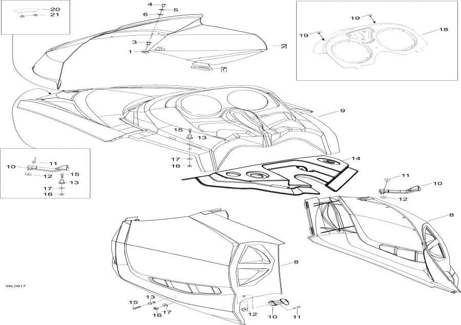 Snowmobile lynx  - Hood  Console / Hood And Console