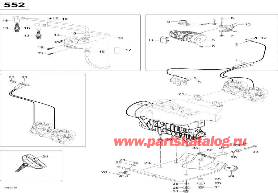 Snowmobiles   -    Sport 552 - Engine And Engine Support 552