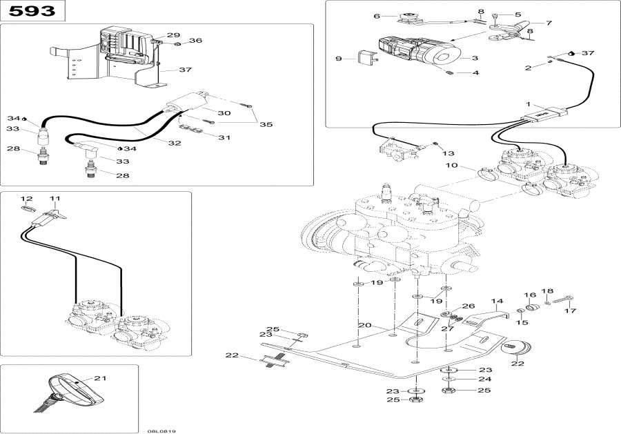 Snowmobiles �����  - ��������� � ��������� S����port 593,Engine And Engine Support 593