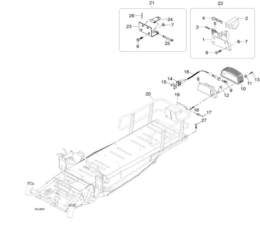 Snow mobile Lynx  - Rack