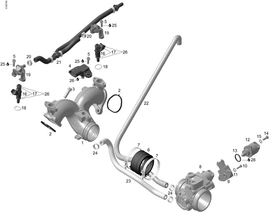 ��������� Lynx  - Air �������� ��������� � �������� ���� - Air Inlet Manifold And Throttle Body