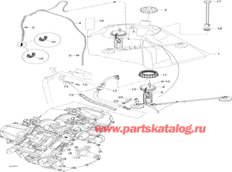 Snowmobile Lynx  - Fuel Tank And Fuel Pump