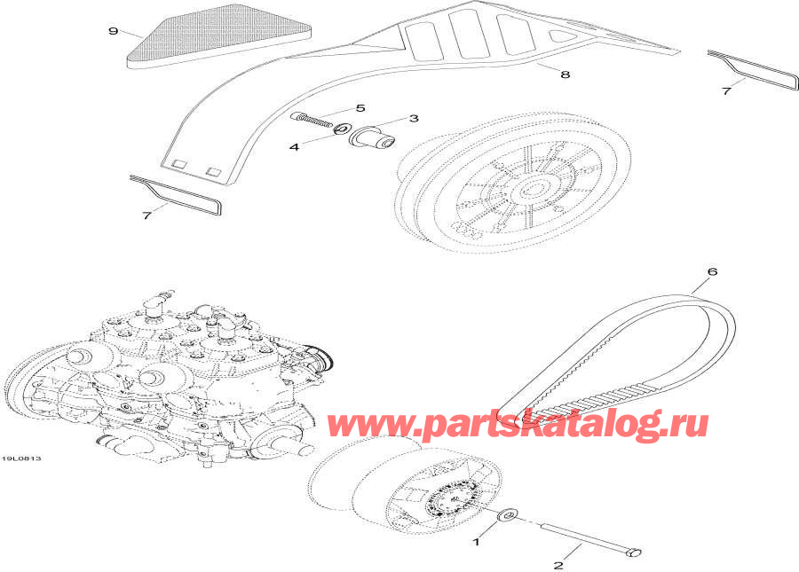 Snowmobile Lynx  - Pulley System /  System