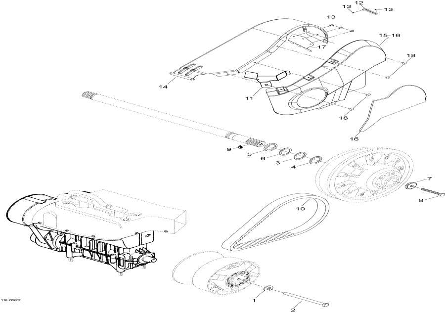 Snow mobile Lynx  - Pulley System /  System