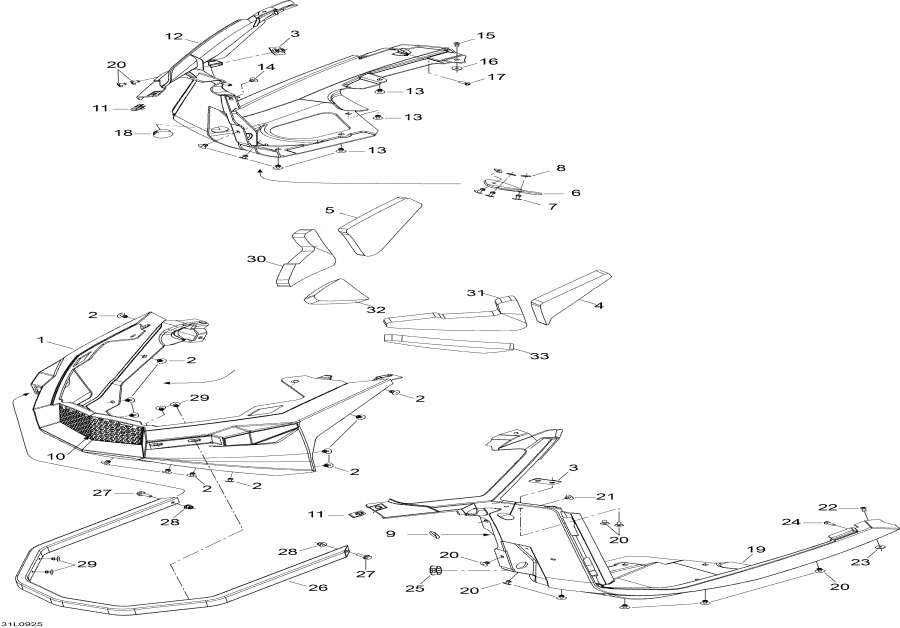 Snow mobile Lynx  - Bottom Pan /  