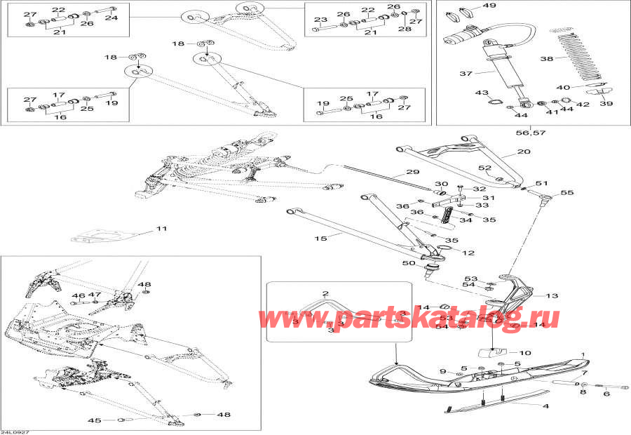 Snowmobile lynx  - Front Suspension And Ski