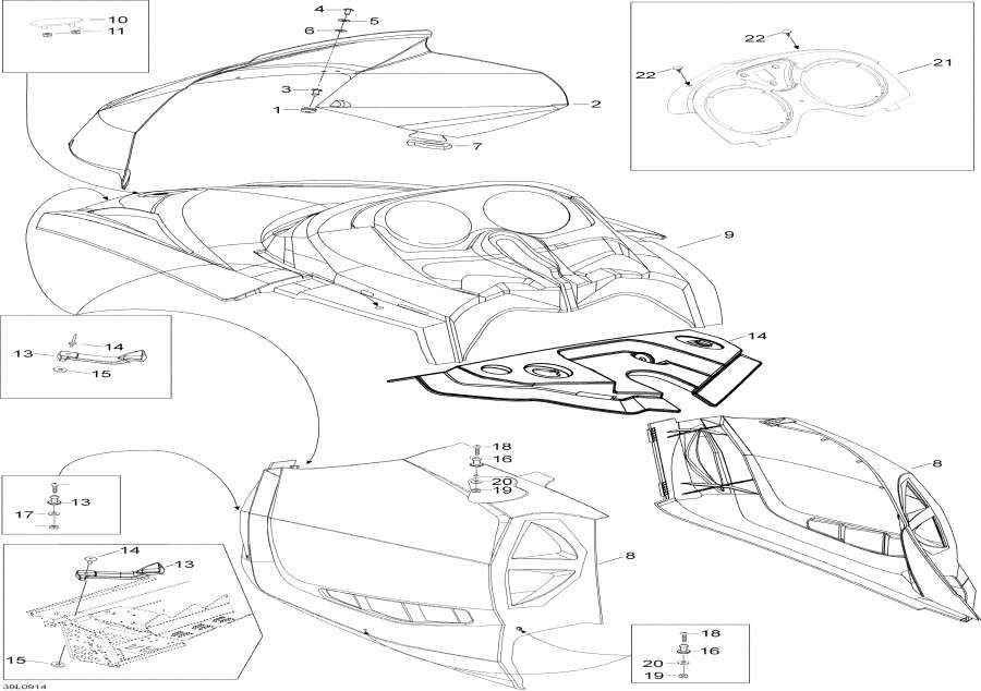 Snowmobile   - Hood And Console / Hood  Console