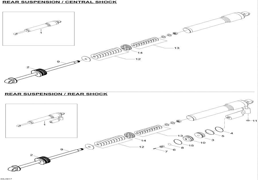 Snowmobile lynx  - Take Apart Shock Rear / Take Apart Shock Rear