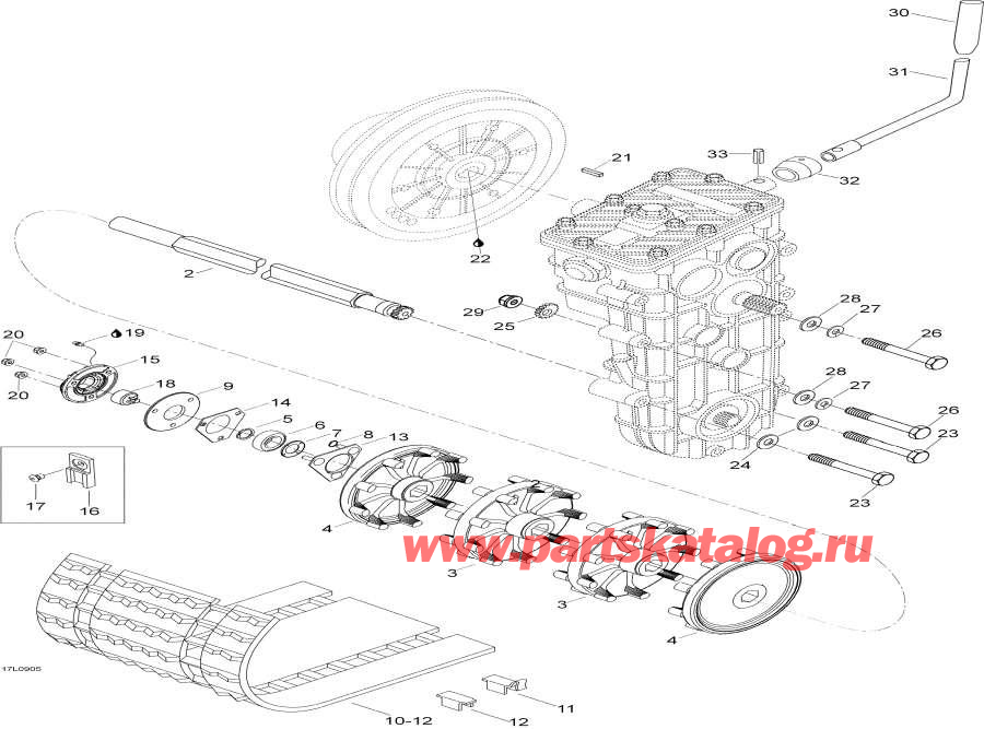 Snow mobile Lynx  - Drive Axle And Track