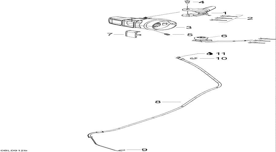 Snowmobile Lynx  - Throttle Handle And Housing -  Handle  