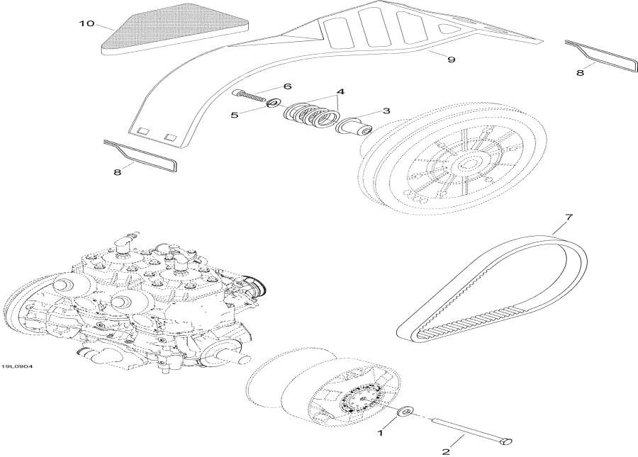 Snowmobiles lynx  - Pulley System -  System