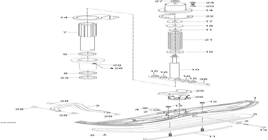 Snow mobile lynx  - Front Suspension And Ski