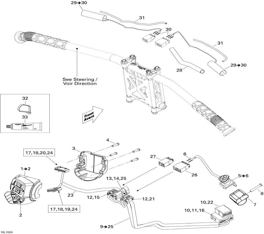 Snow mobile lynx  -   Wi   - Steering Wiring Harness