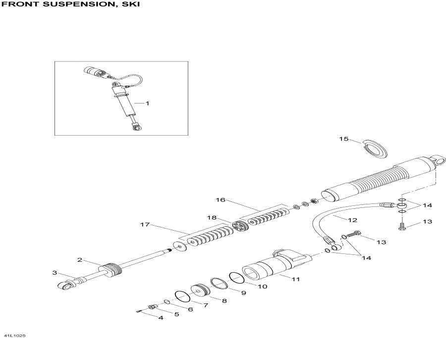Snow mobile Lynx  - Take Apart Shock, Ski - Take Apart Shock, Ski