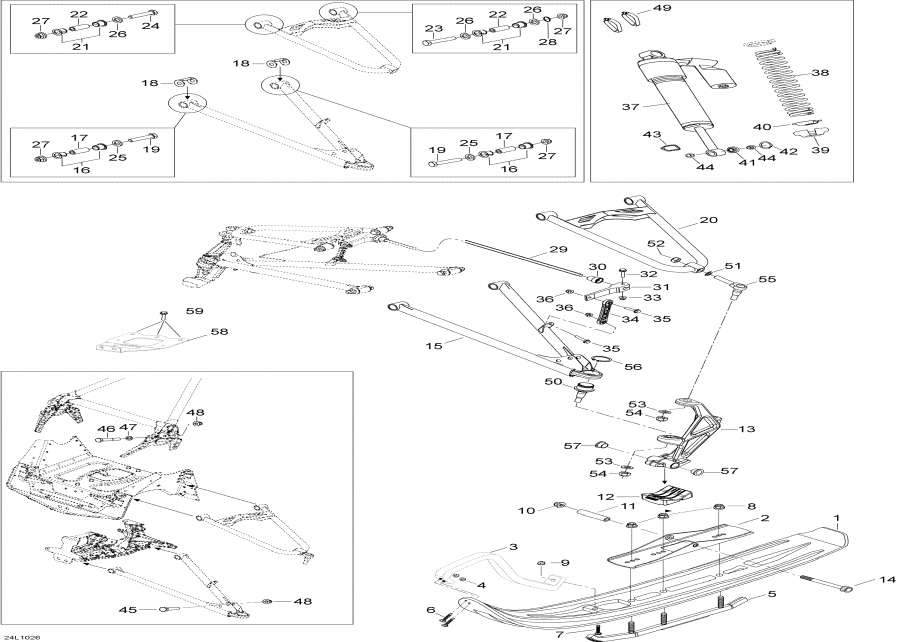 �������� Lynx  - �������� �������� � ���� - Front Suspension And Ski