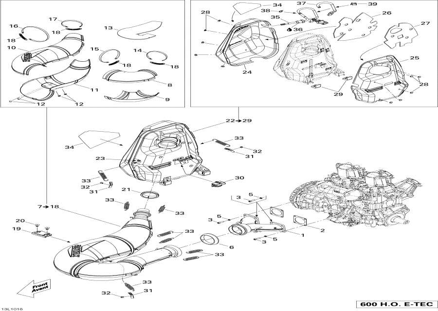 Snowmobile   - Exhaust System 600ho Etec -   600ho Etec