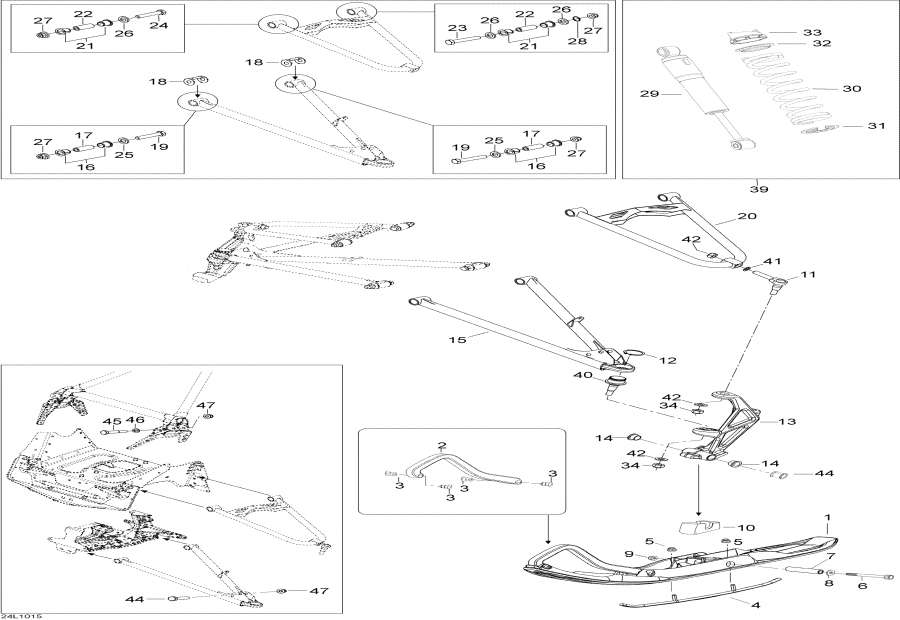 Snowmobiles lynx  - Front Suspension And Ski /    