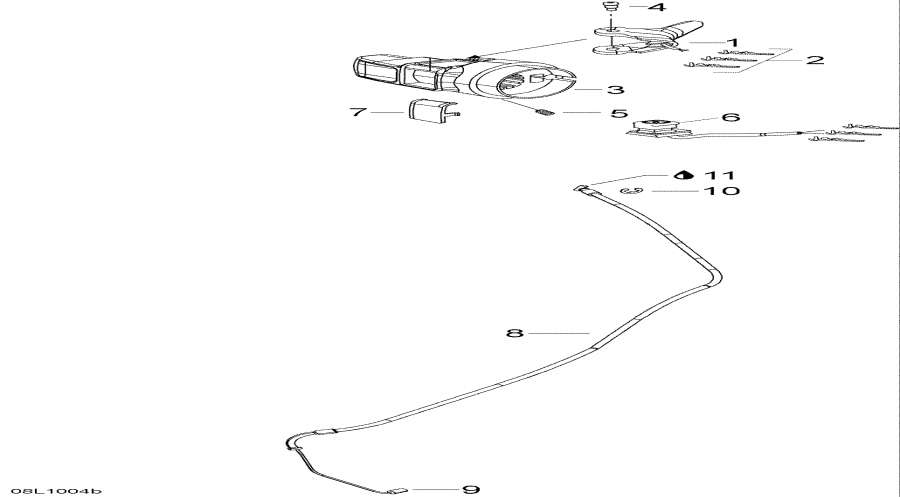 Snowmobile lynx  - Throttle Handle And Housing -  Handle  