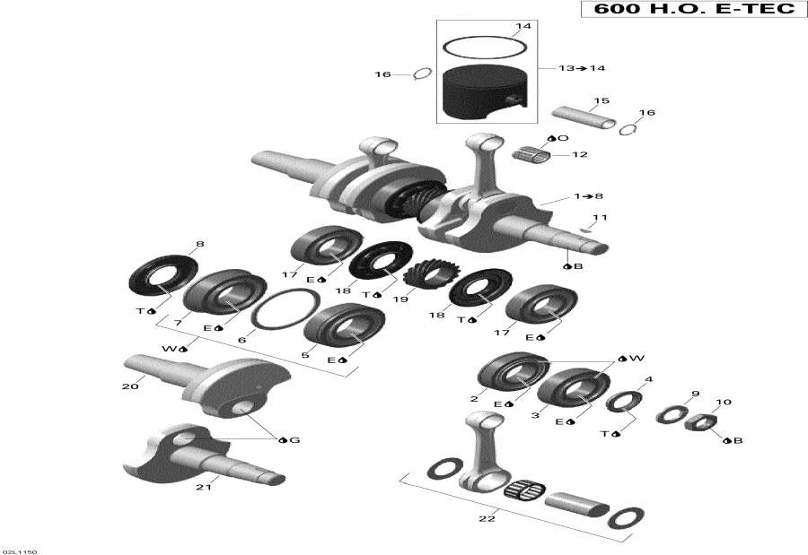 Snowmobile   -    - Crankshaft And Pistons
