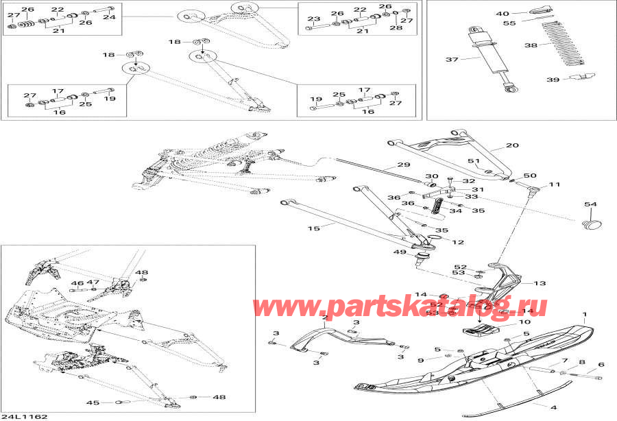 Snow mobile lynx  - �������� �������� � ���� - Front Suspension And Ski