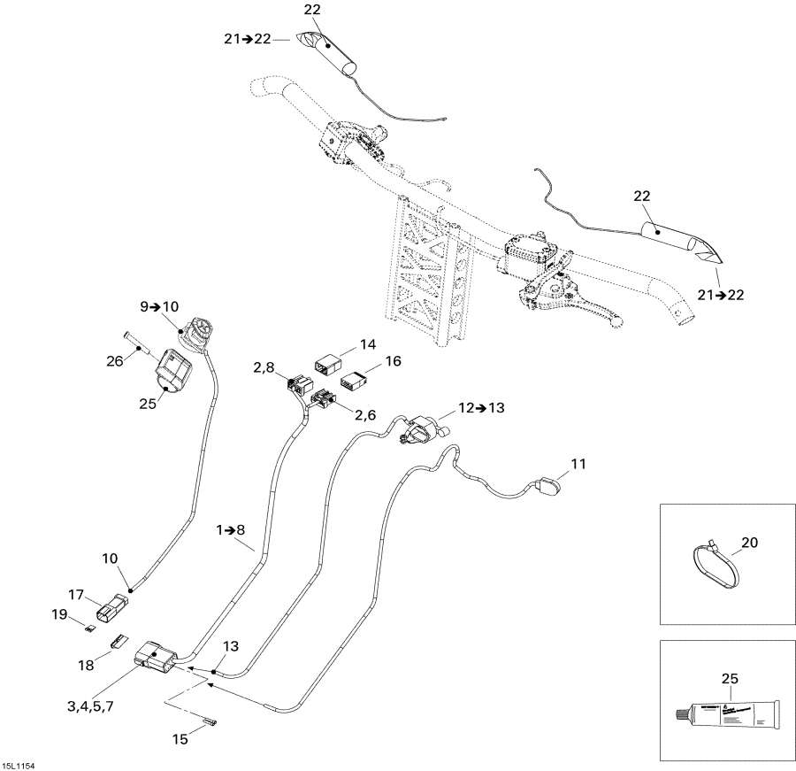 Snow mobile Lynx  -     / Steering Harness