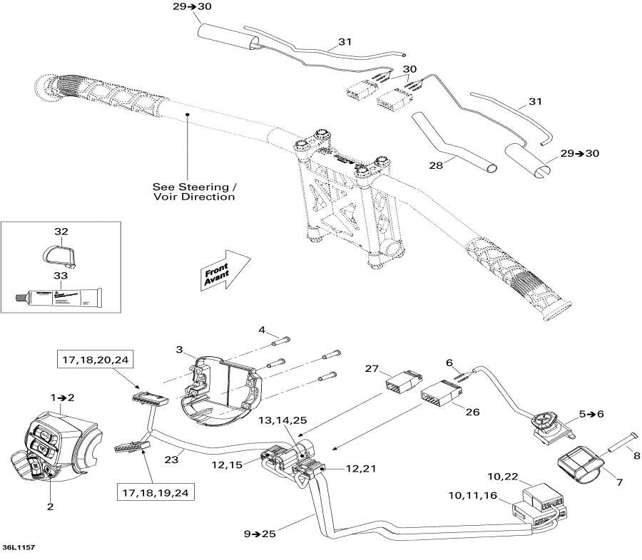 Snowmobile lynx  -   Wi  ,Steering Wiring Harness