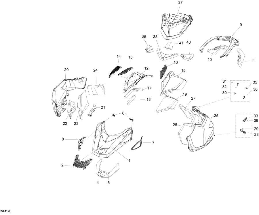 Snowmobiles lynx  - Hood - Hood