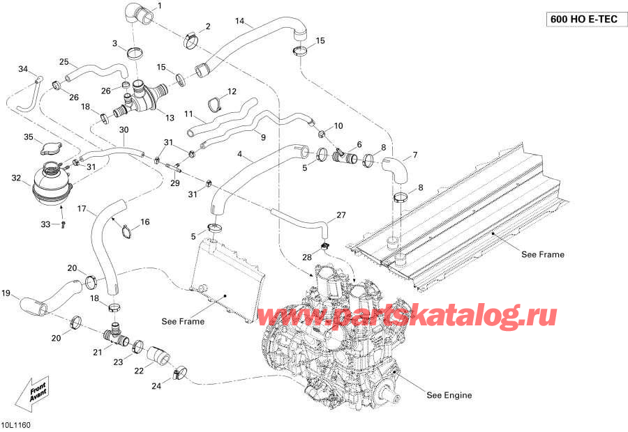 Snowmobiles lynx  - ���������� System , 600ho E-tec,Cooling System , 600ho E-tec