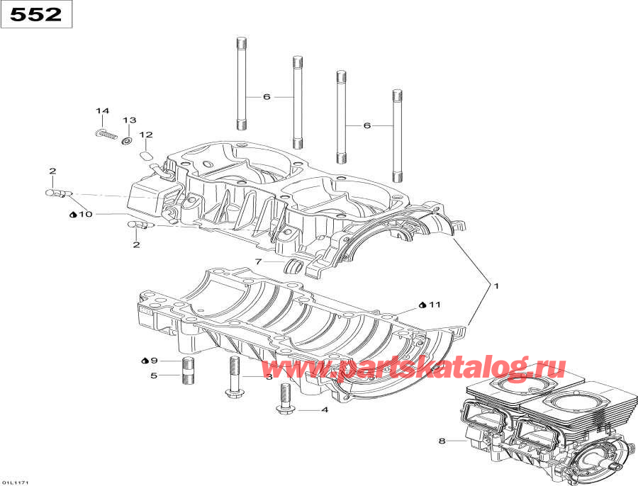 �������� lynx  - ������ ��������� 552 / Crankcase 552