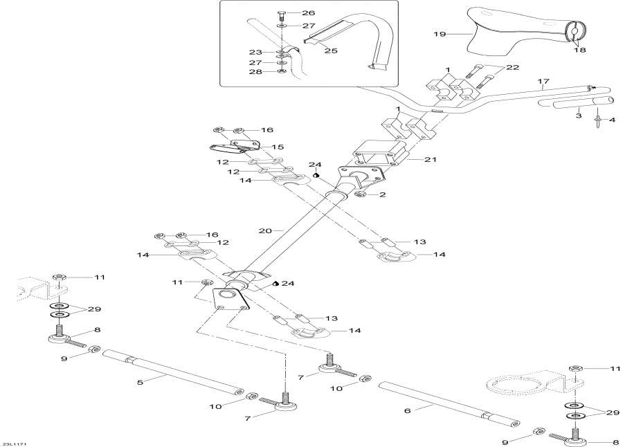 Snow mobile lynx  - Steering System Wt -   System Wt