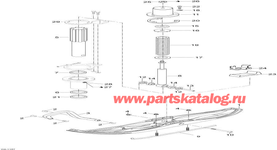 Snow mobile lynx  - Front Suspension And Ski,   