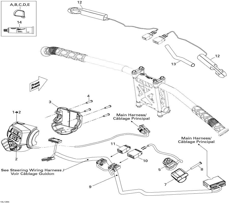 Snowmobiles Lynx  - Steering Wiring Harness /   Wi  