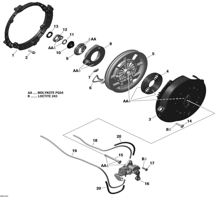 Snowmobiles lynx  - Rewind Starter And Oil Pump