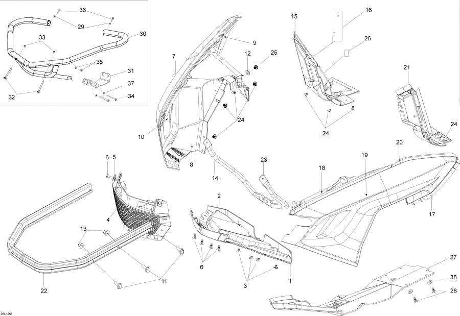 Snow mobile Lynx  -  ,Bottom Pan