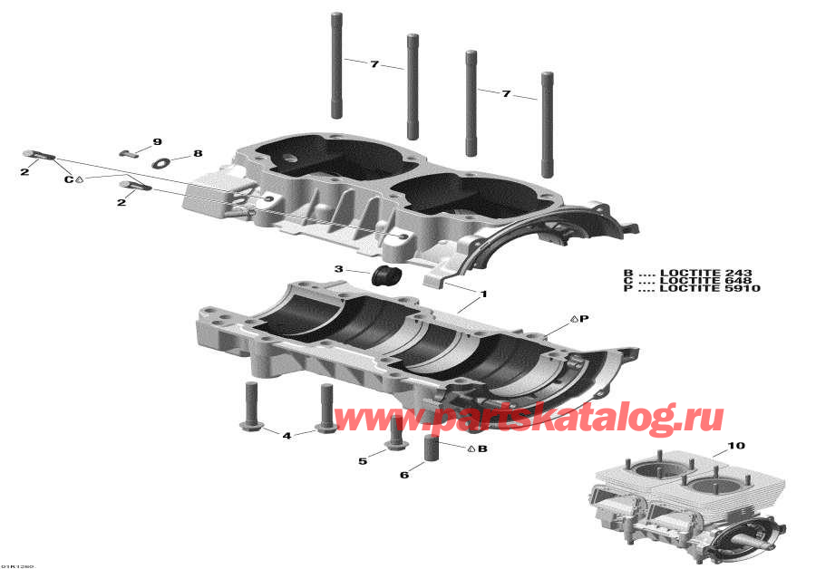 Snowmobile   - Crankcase -  