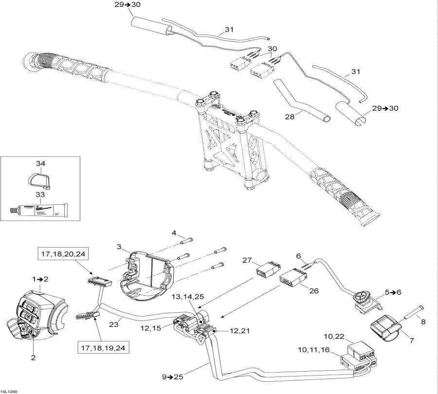 Snowmobiles lynx  - Steering Wiring Harness