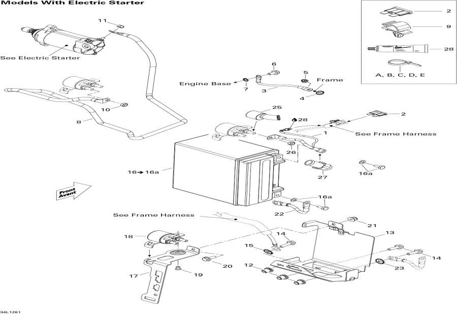 Snow mobile Lynx  - Battery   / Battery And Starter