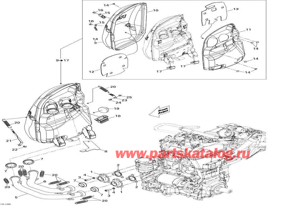 Snow mobile lynx  - ��������� ������� / Exhaust System